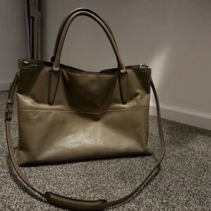 Coach Christie Carryall Tote – Olive Green Smooth Leather